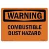 Signmission OSHA WARNING Sign, Combustible Dust Hazard, 5in X 3.5in Decal, 3.5" W, 5" L, Landscape OS-WS-D-35-L-12025
